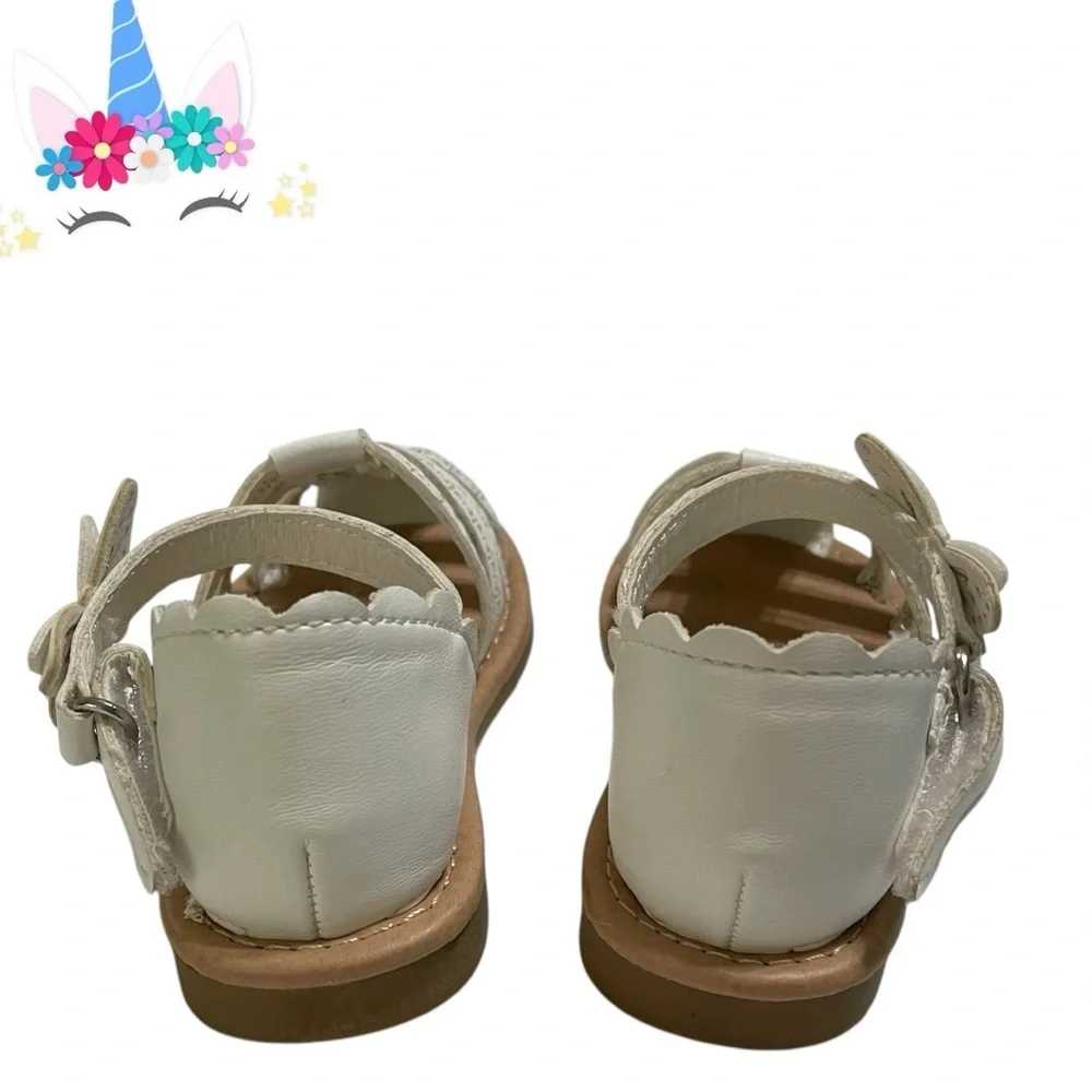 Jumping Beans sandals toddler girls 6 white fisherman style hook & loop closure